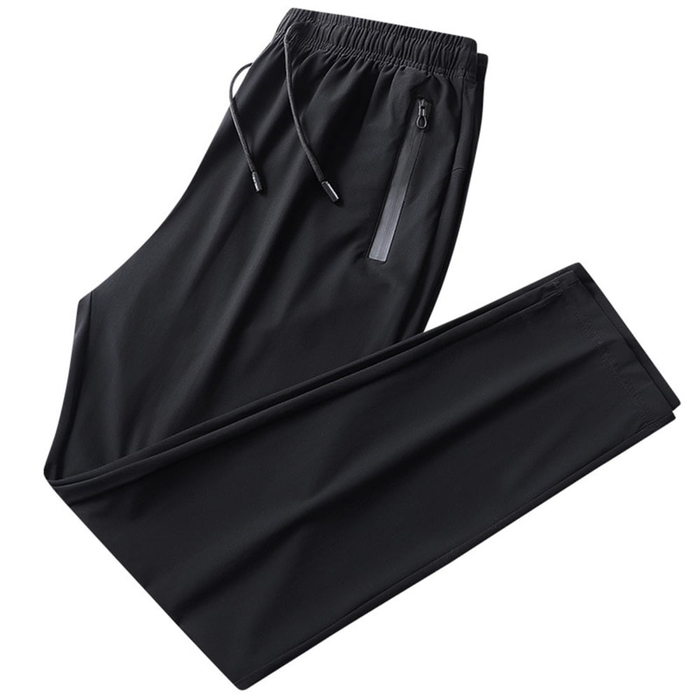 Men Cool Look Real Lambskin Black Leather Track Joggers Pants